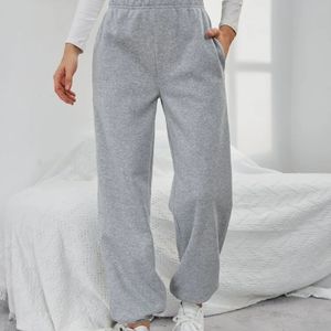 Light Grey Elastic Waist Sweatpants